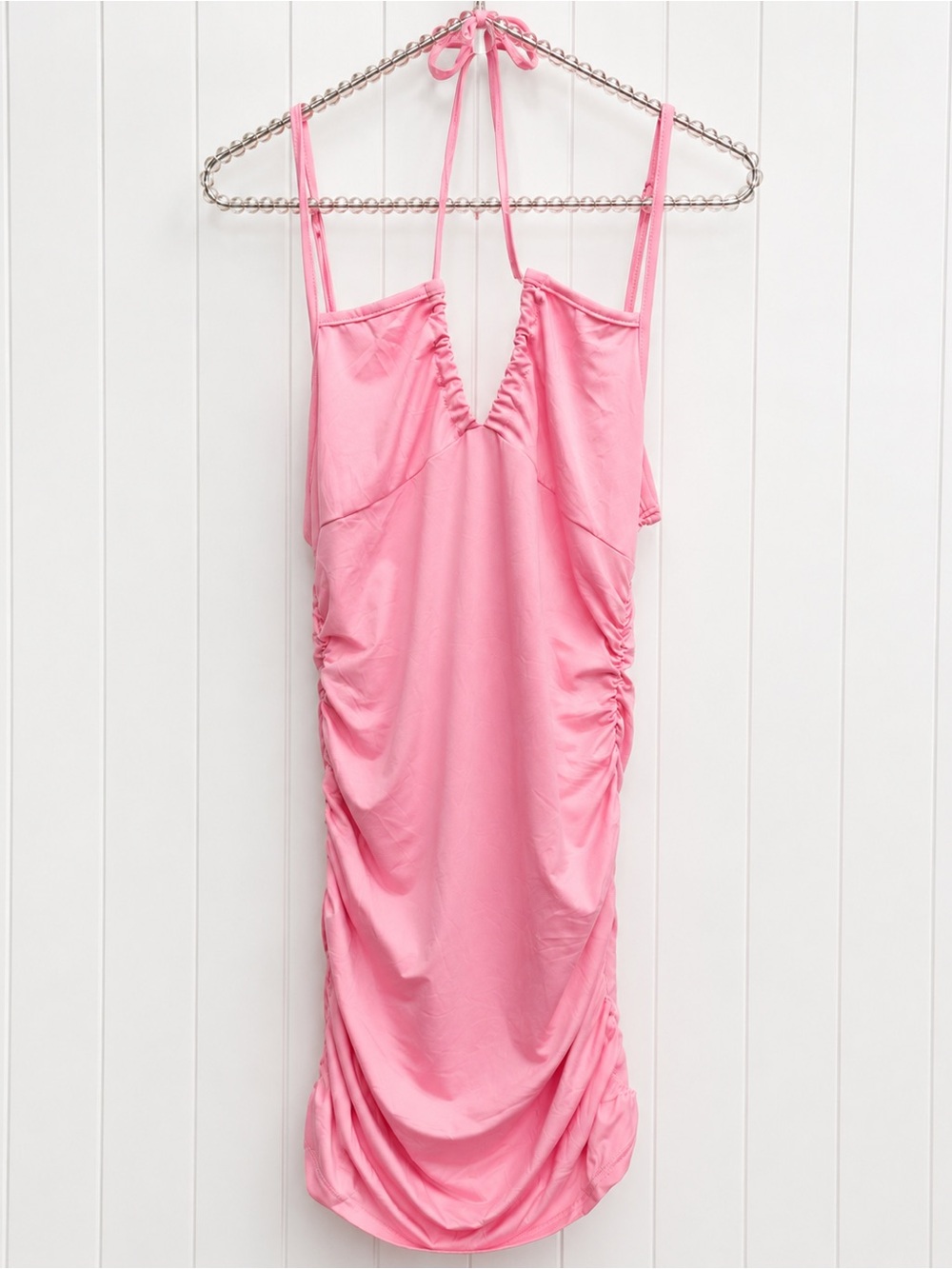 Pink Ruched Bodycon Mini Dress XL - Picture 3 of 7